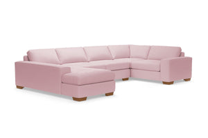 Melrose 3pc Velvet Sectional Sofa :: Leg Finish: Pecan / Configuration: LAF - Chaise on the Left