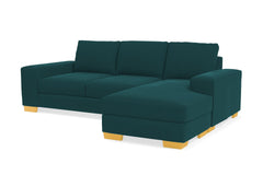Melrose Reversible Velvet Chaise Sleeper Sofa :: Leg Finish: Natural / Sleeper Option: Deluxe Innerspring Mattress