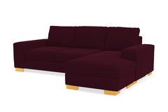 Melrose Reversible Velvet Chaise Sleeper Sofa :: Leg Finish: Natural / Sleeper Option: Deluxe Innerspring Mattress