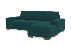 Melrose Reversible Velvet Chaise Sleeper Sofa :: Leg Finish: Pecan / Sleeper Option: Deluxe Innerspring Mattress