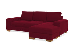 Melrose Reversible Velvet Chaise Sleeper Sofa :: Leg Finish: Pecan / Sleeper Option: Deluxe Innerspring Mattress