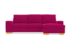 Melrose Reversible Velvet Chaise Sleeper Sofa :: Leg Finish: Natural / Sleeper Option: Deluxe Innerspring Mattress