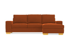 Melrose Reversible Velvet Chaise Sleeper Sofa :: Leg Finish: Natural / Sleeper Option: Deluxe Innerspring Mattress