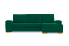 Melrose Reversible Velvet Chaise Sleeper Sofa :: Leg Finish: Natural / Sleeper Option: Deluxe Innerspring Mattress