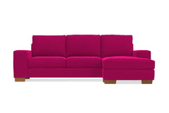 Melrose Reversible Velvet Chaise Sleeper Sofa :: Leg Finish: Pecan / Sleeper Option: Deluxe Innerspring Mattress