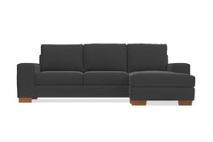 Melrose Reversible Velvet Chaise Sleeper Sofa :: Leg Finish: Pecan / Sleeper Option: Deluxe Innerspring Mattress