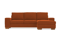 Melrose Reversible Velvet Chaise Sleeper Sofa :: Leg Finish: Pecan / Sleeper Option: Deluxe Innerspring Mattress