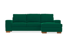 Melrose Reversible Velvet Chaise Sleeper Sofa :: Leg Finish: Pecan / Sleeper Option: Deluxe Innerspring Mattress