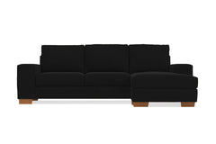 Melrose Reversible Velvet Chaise Sleeper Sofa :: Leg Finish: Pecan / Sleeper Option: Deluxe Innerspring Mattress