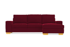 Melrose Reversible Velvet Chaise Sleeper Sofa :: Leg Finish: Natural / Sleeper Option: Deluxe Innerspring Mattress
