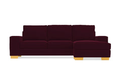 Melrose Reversible Velvet Chaise Sleeper Sofa :: Leg Finish: Natural / Sleeper Option: Deluxe Innerspring Mattress