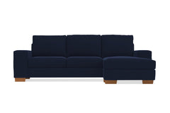 Melrose Reversible Velvet Chaise Sleeper Sofa :: Leg Finish: Pecan / Sleeper Option: Deluxe Innerspring Mattress