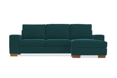 Melrose Reversible Velvet Chaise Sleeper Sofa :: Leg Finish: Pecan / Sleeper Option: Deluxe Innerspring Mattress
