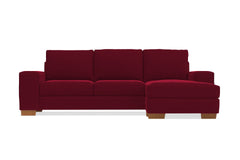 Melrose Reversible Velvet Chaise Sleeper Sofa :: Leg Finish: Pecan / Sleeper Option: Deluxe Innerspring Mattress