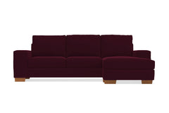 Melrose Reversible Velvet Chaise Sleeper Sofa :: Leg Finish: Pecan / Sleeper Option: Deluxe Innerspring Mattress