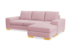 Melrose Reversible Velvet Chaise Sleeper Sofa :: Leg Finish: Natural / Sleeper Option: Deluxe Innerspring Mattress