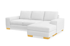 Melrose Reversible Velvet Chaise Sleeper Sofa :: Leg Finish: Natural / Sleeper Option: Deluxe Innerspring Mattress