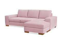 Melrose Reversible Velvet Chaise Sleeper Sofa :: Leg Finish: Pecan / Sleeper Option: Deluxe Innerspring Mattress