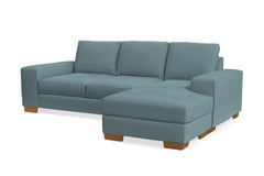 Melrose Reversible Velvet Chaise Sleeper Sofa :: Leg Finish: Pecan / Sleeper Option: Deluxe Innerspring Mattress