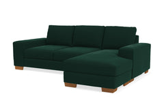 Melrose Reversible Velvet Chaise Sleeper Sofa :: Leg Finish: Pecan / Sleeper Option: Deluxe Innerspring Mattress