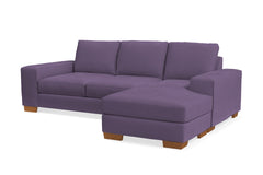 Melrose Reversible Velvet Chaise Sleeper Sofa :: Leg Finish: Pecan / Sleeper Option: Deluxe Innerspring Mattress