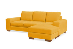 Melrose Reversible Velvet Chaise Sleeper Sofa :: Leg Finish: Pecan / Sleeper Option: Deluxe Innerspring Mattress