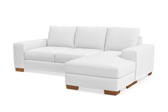 Melrose Reversible Velvet Chaise Sleeper Sofa :: Leg Finish: Pecan / Sleeper Option: Deluxe Innerspring Mattress