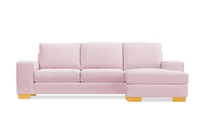 Melrose Reversible Velvet Chaise Sleeper Sofa :: Leg Finish: Natural / Sleeper Option: Memory Foam Mattress