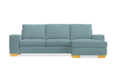 Melrose Reversible Velvet Chaise Sleeper Sofa :: Leg Finish: Natural / Sleeper Option: Deluxe Innerspring Mattress