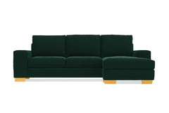 Melrose Reversible Velvet Chaise Sleeper Sofa :: Leg Finish: Natural / Sleeper Option: Deluxe Innerspring Mattress