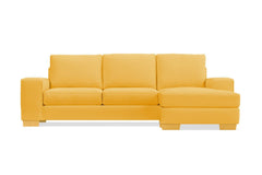 Melrose Reversible Velvet Chaise Sleeper Sofa :: Leg Finish: Natural / Sleeper Option: Deluxe Innerspring Mattress