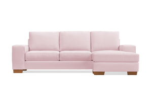 Melrose Reversible Velvet Chaise Sleeper Sofa :: Leg Finish: Pecan / Sleeper Option: Memory Foam Mattress