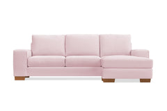 Melrose Reversible Velvet Chaise Sleeper Sofa :: Leg Finish: Pecan / Sleeper Option: Deluxe Innerspring Mattress
