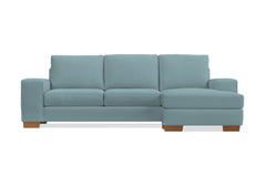 Melrose Reversible Velvet Chaise Sleeper Sofa :: Leg Finish: Pecan / Sleeper Option: Deluxe Innerspring Mattress