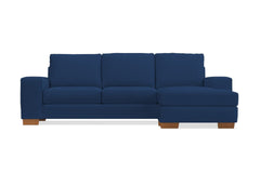 Melrose Reversible Velvet Chaise Sleeper Sofa :: Leg Finish: Pecan / Sleeper Option: Deluxe Innerspring Mattress