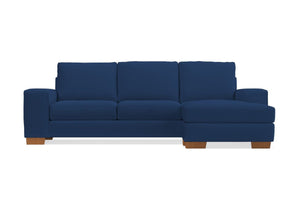 Melrose Reversible Velvet Chaise Sleeper Sofa :: Leg Finish: Pecan / Sleeper Option: Deluxe Innerspring Mattress