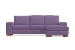 Melrose Reversible Velvet Chaise Sleeper Sofa :: Leg Finish: Pecan / Sleeper Option: Deluxe Innerspring Mattress