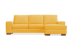 Melrose Reversible Velvet Chaise Sleeper Sofa :: Leg Finish: Pecan / Sleeper Option: Deluxe Innerspring Mattress