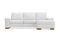 Melrose Reversible Velvet Chaise Sleeper Sofa :: Leg Finish: Pecan / Sleeper Option: Deluxe Innerspring Mattress