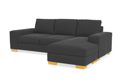 Melrose Reversible Velvet Chaise Sleeper Sofa :: Leg Finish: Natural / Sleeper Option: Deluxe Innerspring Mattress