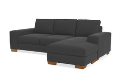 Melrose Reversible Velvet Chaise Sleeper Sofa :: Leg Finish: Pecan / Sleeper Option: Deluxe Innerspring Mattress