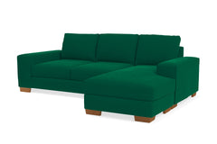 Melrose Reversible Velvet Chaise Sleeper Sofa :: Leg Finish: Pecan / Sleeper Option: Deluxe Innerspring Mattress