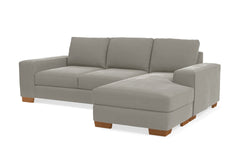 Melrose Reversible Velvet Chaise Sleeper Sofa :: Leg Finish: Pecan / Sleeper Option: Deluxe Innerspring Mattress