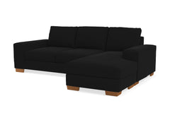Melrose Reversible Velvet Chaise Sleeper Sofa :: Leg Finish: Pecan / Sleeper Option: Deluxe Innerspring Mattress