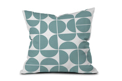 Mid Century Modern Geometric 04 Glass Blue Toss Pillow by The Old Art Studio