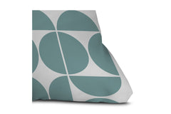 Mid Century Modern Geometric 04 Glass Blue Toss Pillow by The Old Art Studio
