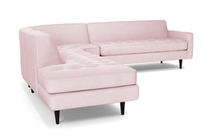 Monroe 3pc Velvet Sectional Sofa :: Leg Finish: Espresso / Configuration: LAF - Chaise on the Left