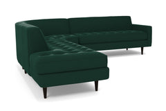 Monroe 3pc Velvet Sectional Sofa :: Leg Finish: Espresso / Configuration: LAF - Chaise on the Left