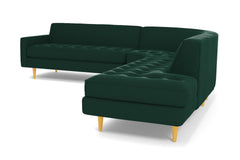 Monroe 3pc Velvet Sectional Sofa :: Leg Finish: Natural / Configuration: RAF - Chaise on the Right