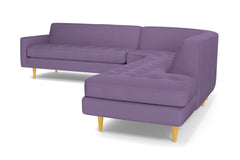 Monroe 3pc Velvet Sectional Sofa :: Leg Finish: Natural / Configuration: RAF - Chaise on the Right